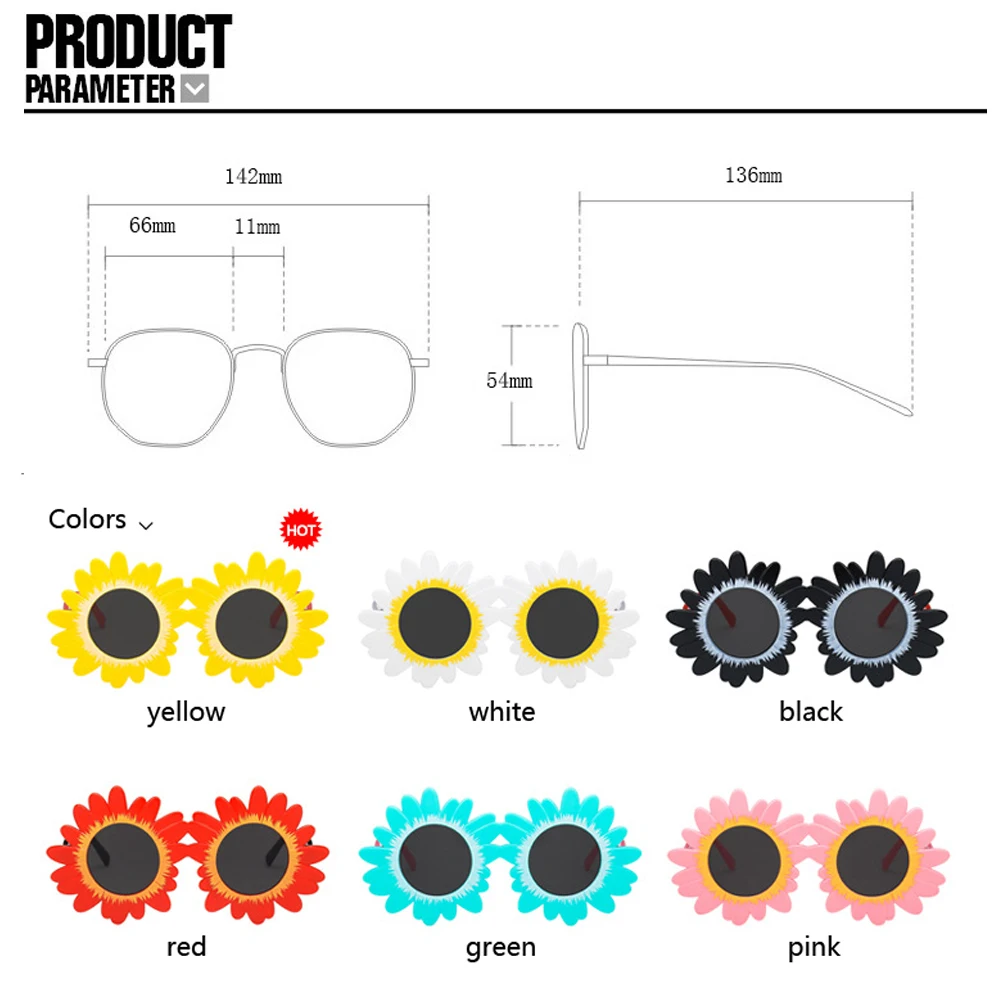 

LongKeeper Kids Fashion Sun Flower Sunglasses 2021 New Round Sun Glasses Girls Boys Cute Outdoor Eyeware Children Oculos de sol