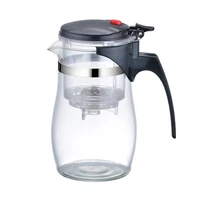 heat resistant glass tea pot flower tea set puer kettle coffee teapot convenient with infuser office home