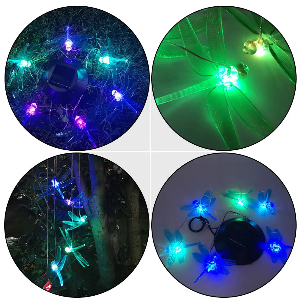 

1Pc Dragonfly Wind Chime Solar Light Creative Wind Bell Light Outdoor Decor