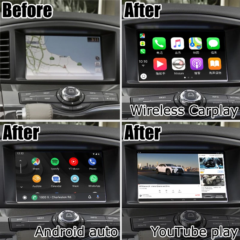 Интерфейс Android / carplay для Nissan Quest Elgrand E52 2011 2017 видеоинтерфейс с патрульным Pathfinder 370z