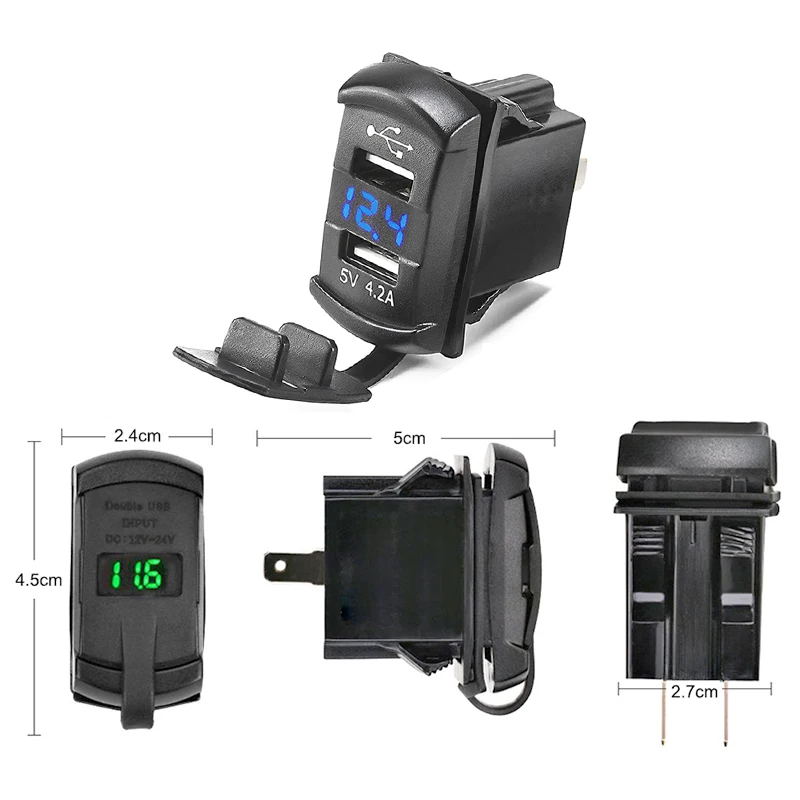 Автомобильное зарядное устройство с двумя USB-портами 4 2 А Кулисный адаптер