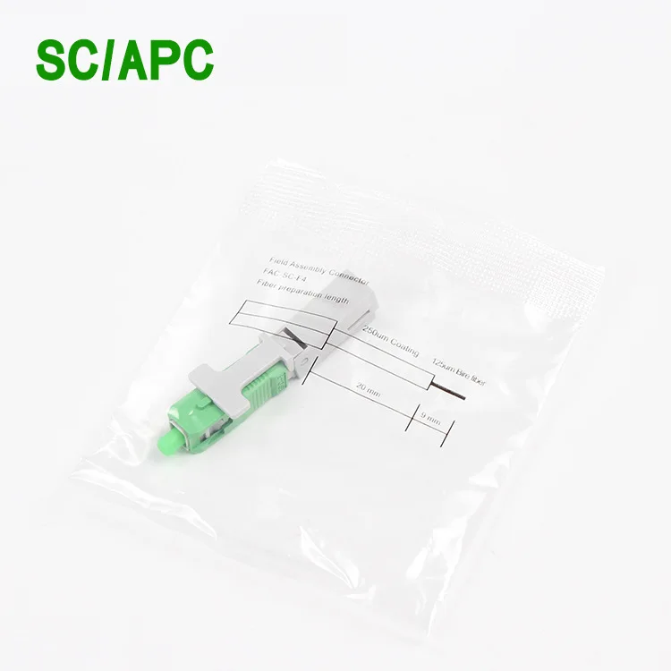100 pcs SC APC/UPC Fast Connector Snap type SC adapter FTTH Flat Fast Quick field Assembly fiber cable connector