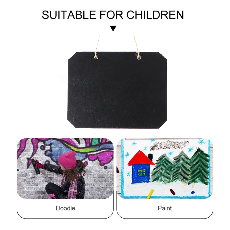 

10Pc House Number Hemp Rope Pendant Decoration Small Blackboard Wooden Crafts Home Decoration Ornaments