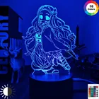 Аниме светодиодный светильник Kimetsu No Yaiba Nezuko Kamado для спальни украшение ночсветильник подарок манга 3d лампа рассекающий демонов Декор для комнаты