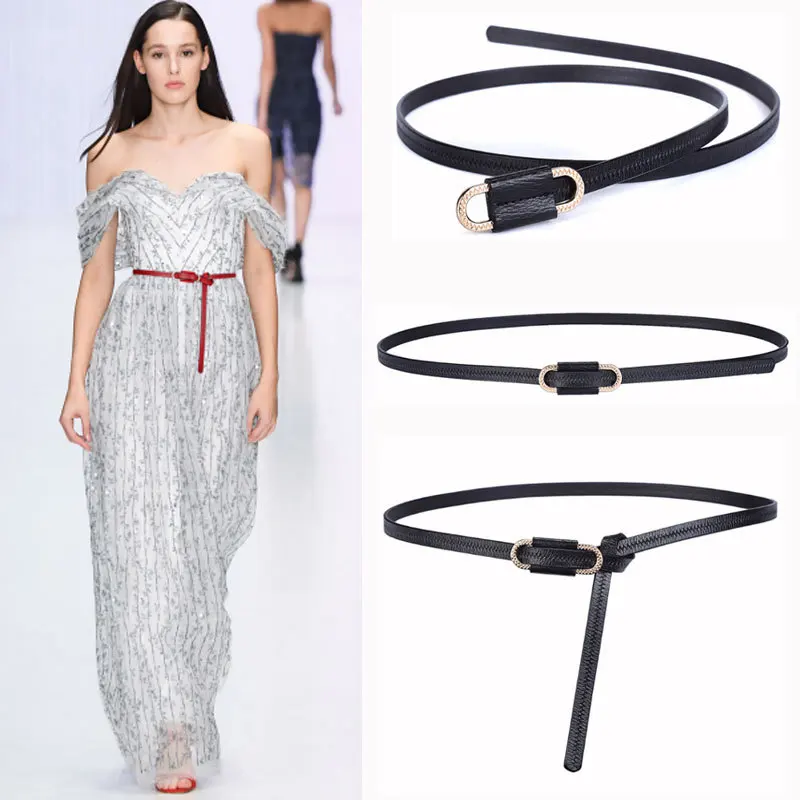 

Кожаный ремень для женщин, белый ремень для женщин, тонкое украшение для женщин, простой и универсальный ремень для студенческой юбки