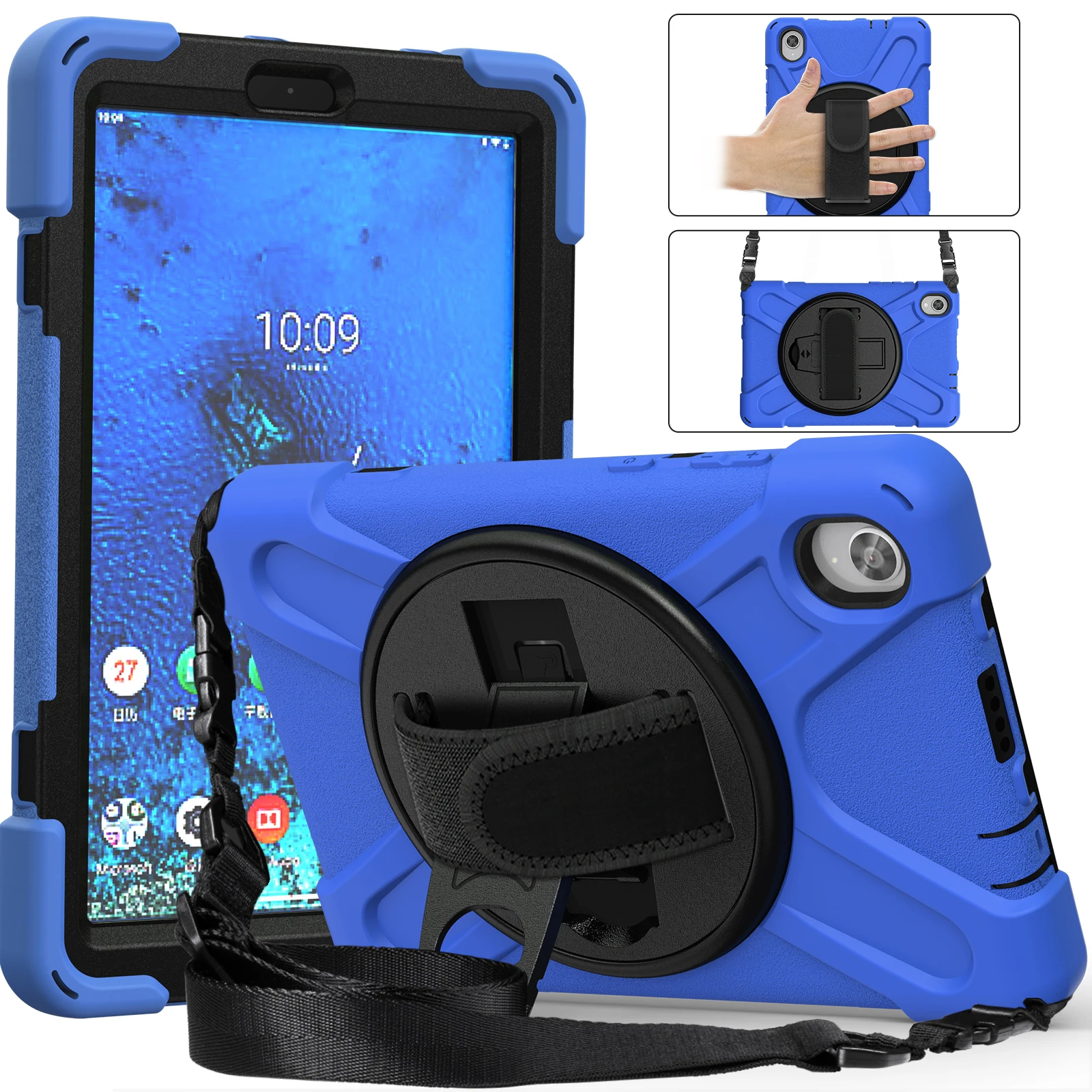 

For Lenovo Tab M10 FHD Plus 10.3" X606F / 606X Multifunction Tablet Kids Safe Shockproof Heavy Duty Silicone+PC Kickstand Case
