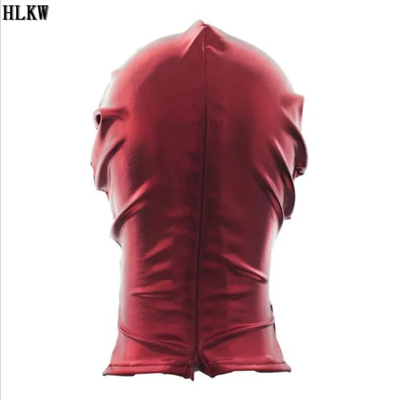 Сексуальная латексная черная/красная маска из искусственной кожи головной убор