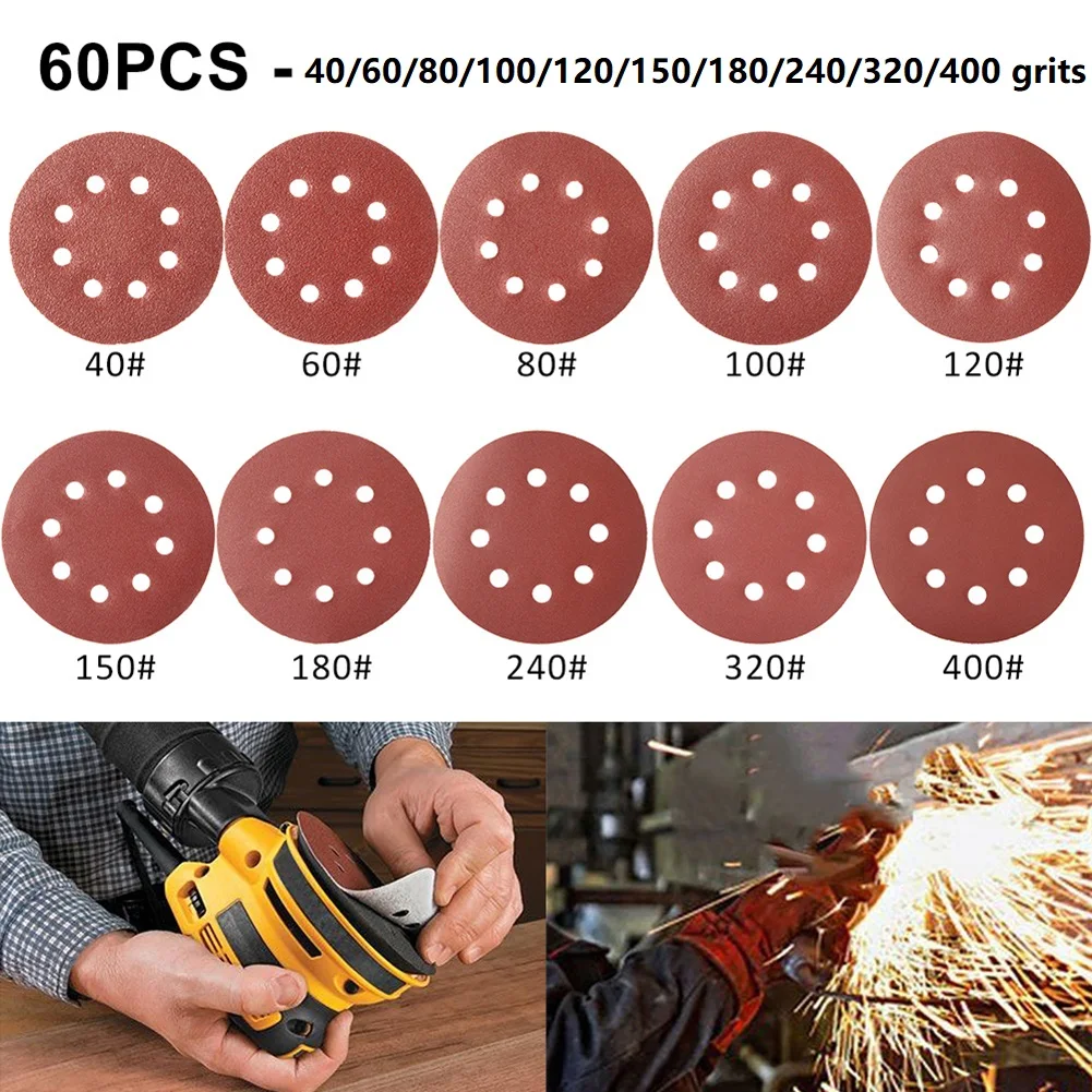 

Grit 40-400 Sandpaper Hook and Loop Accessories Parts Discs Pads Tools