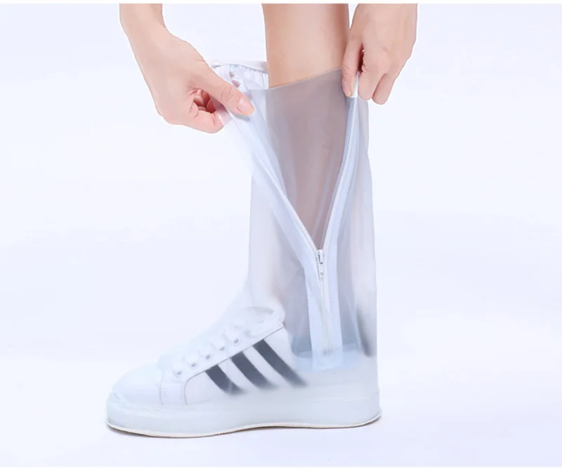 

Practical Long tube waterproof shoe Cover Waterproof Relectors Rain Boots Black Reusable Men Women Outdoor thick wear Rain boots
