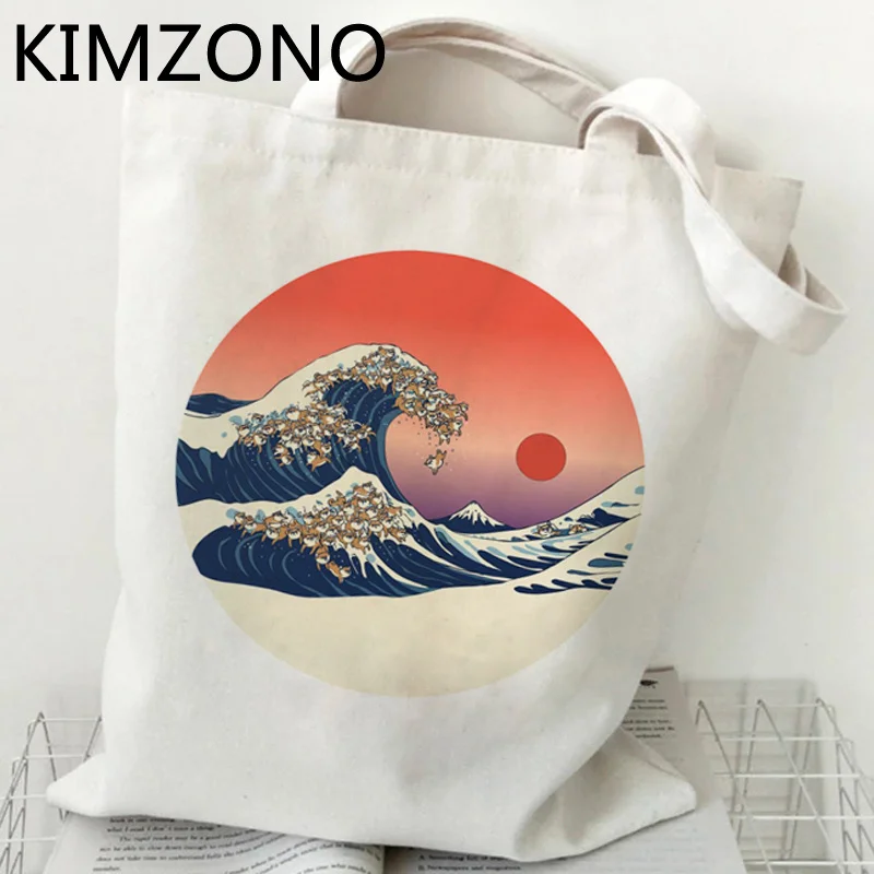 

Сумка для покупок Vaporwave the Great Wave, сумка для покупок, сумка из джута, Хлопковая Сумка, перезаряжаемые сумки, хозяйственная сумка