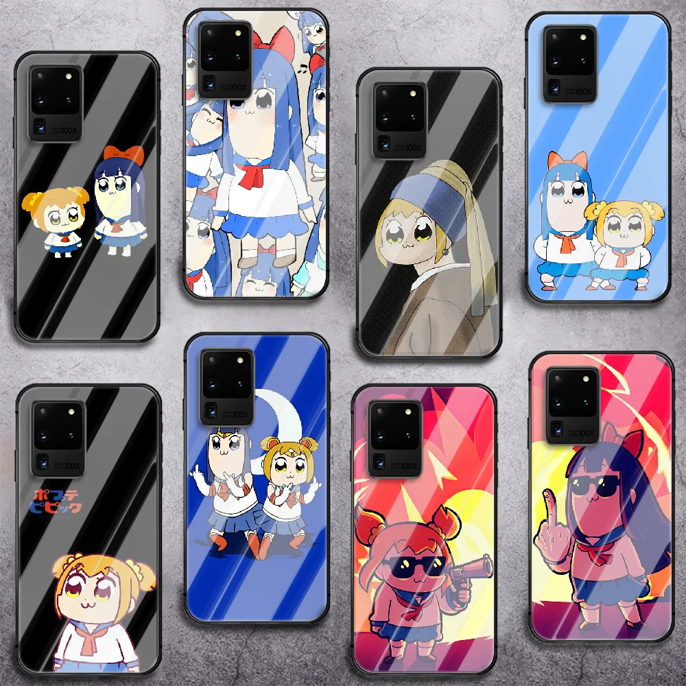 

Cute Pop Team Epic Cartoon Tempered Glass Phone Case For Samsung Galaxy Note S 8 9 10 20 21 E Plus Ultra M 31 51 FE Cover Cell