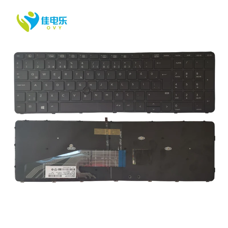 Клавиатура для ноутбука OVY TR HP ProBook 650 G2 655 Турецкая подсветка KB 9z. Ncgbv.10t NSK
