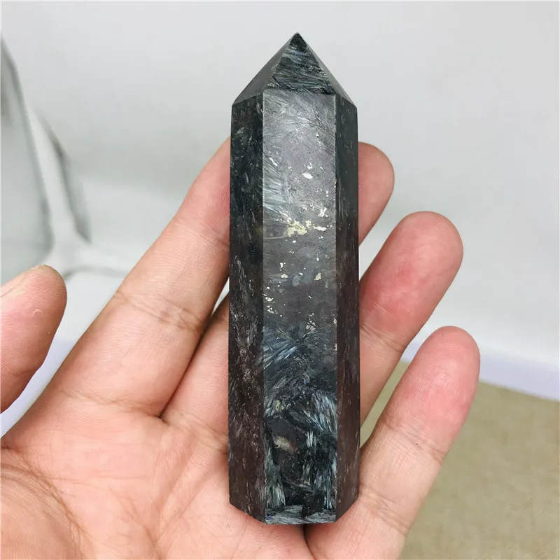 Природный астрофиллит обелиск Кристалл жезл точечное Исцеление | Дом и сад