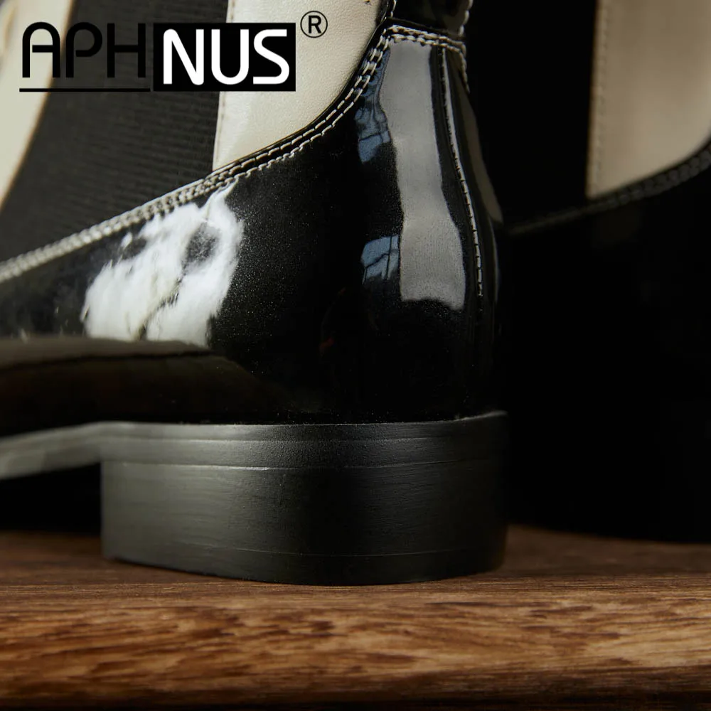 

APHNUS Womens Boots Short Ankle Booties Flats Low Mid Heels Pumps Woman 2020 Shoes For Women New Boot