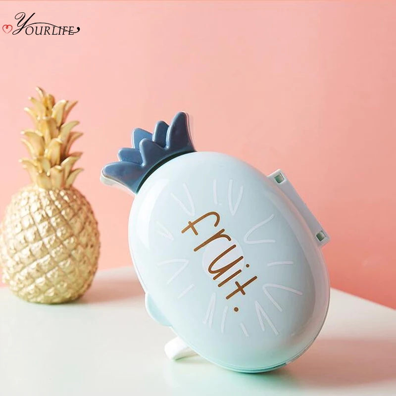 OYOURLIFE портативный мультяшный ананас мыльница с крышкой для ванной