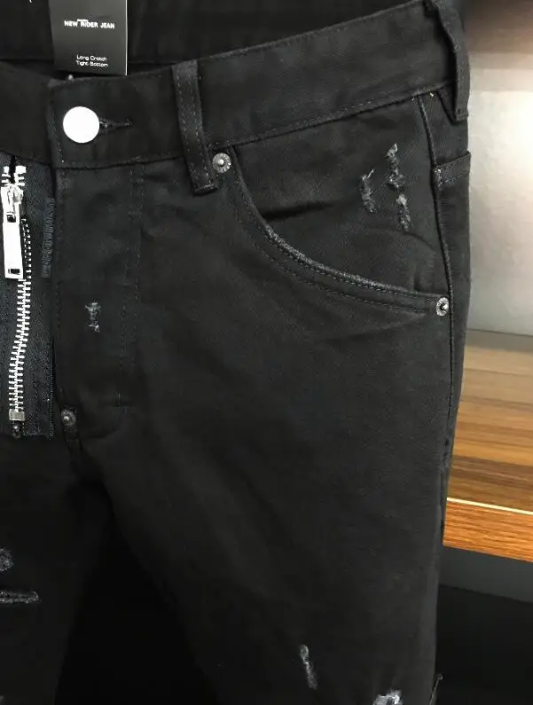 Authentic Classic Dsquared2 Men's Designer Jeans, Blue Holes Skinny Jeans, 9183