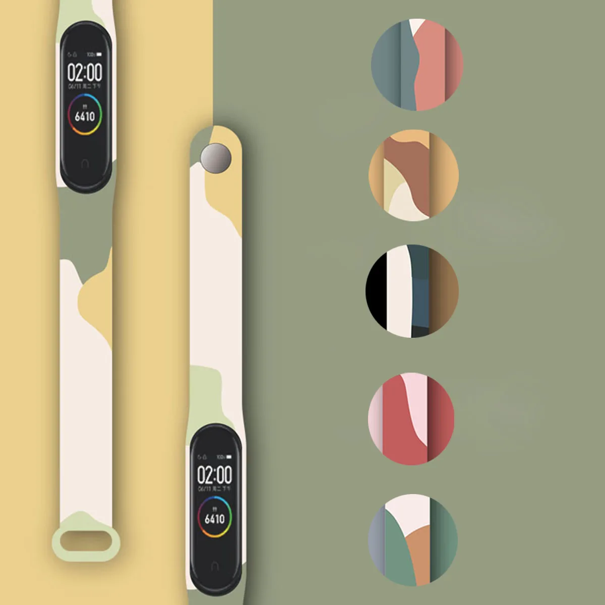Силиконовый ремешок для Xiaomi Mi Band 6 5 спортивный браслет сменный водонепроницаемый
