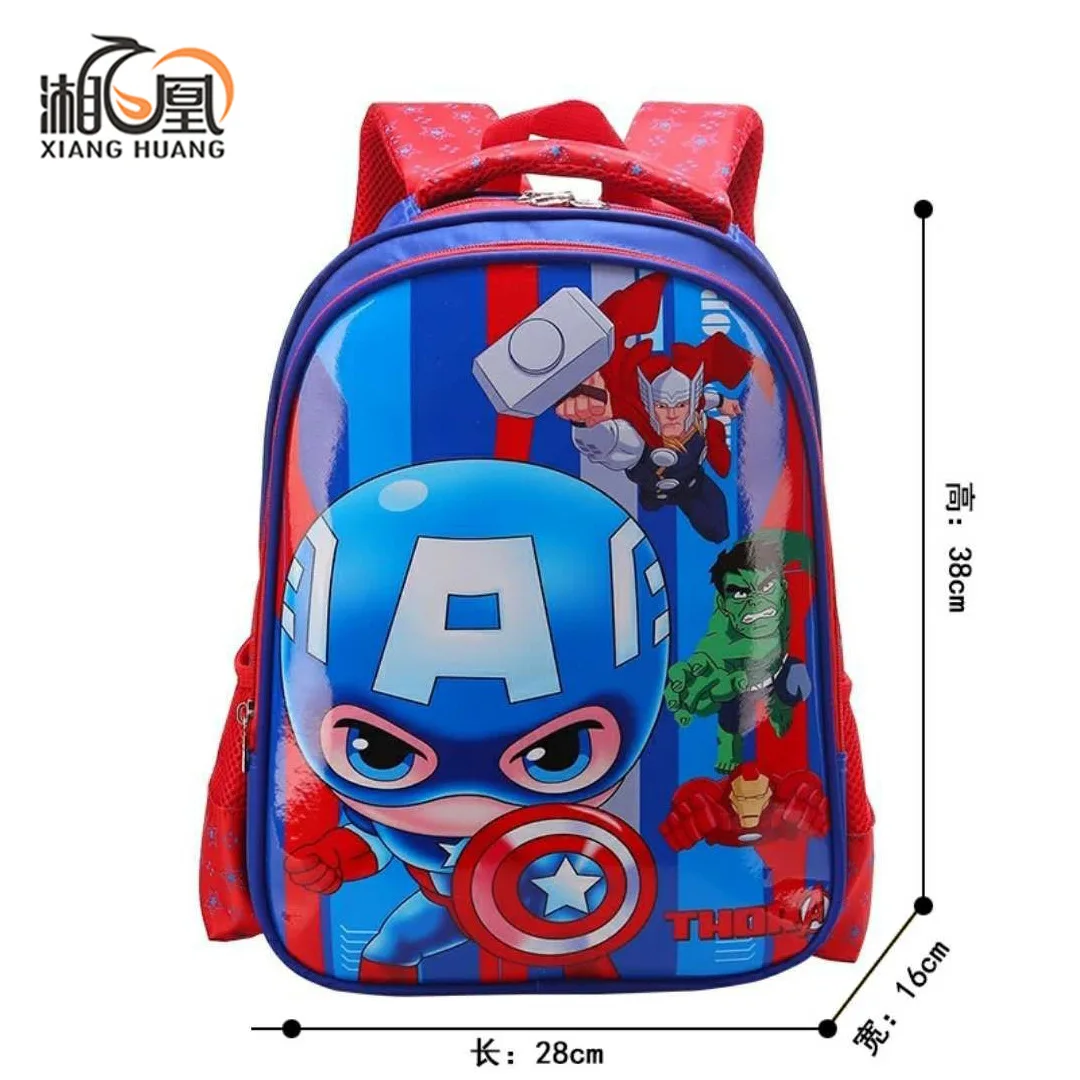 Disney anime surrounding ice and snow spider man Avenger alliance Princess cartoon cute baby double shoulder childrens backpack