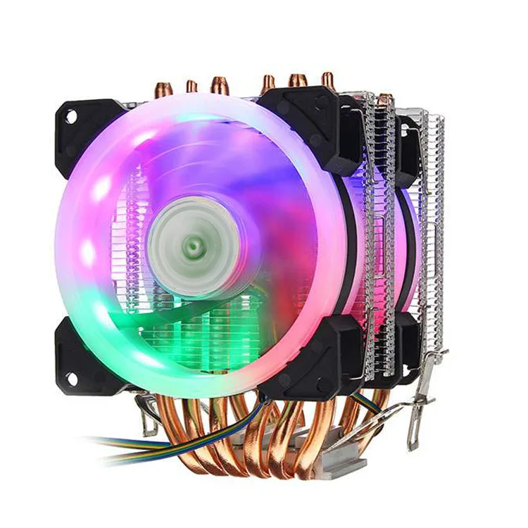 

RGB cpu Radiator 6 pipes Cooling Fan Cooler for Intel AMD CPU LGA 1155 1156 1150 1366 2011 X79 2011-3 X99 Socket Motherboard 20