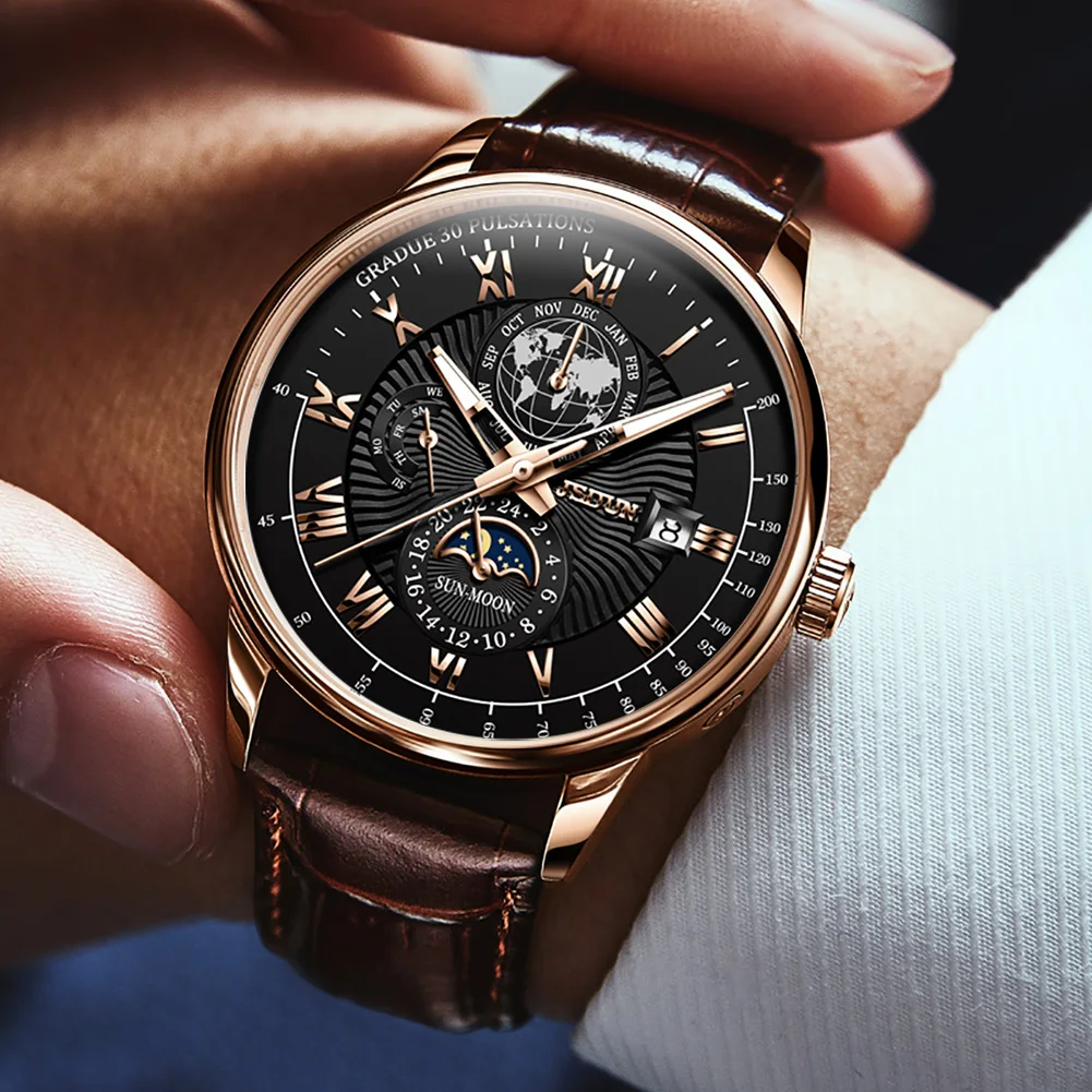 Часы наручные JSDUN Мужские автоматические брендовые роскошные классические