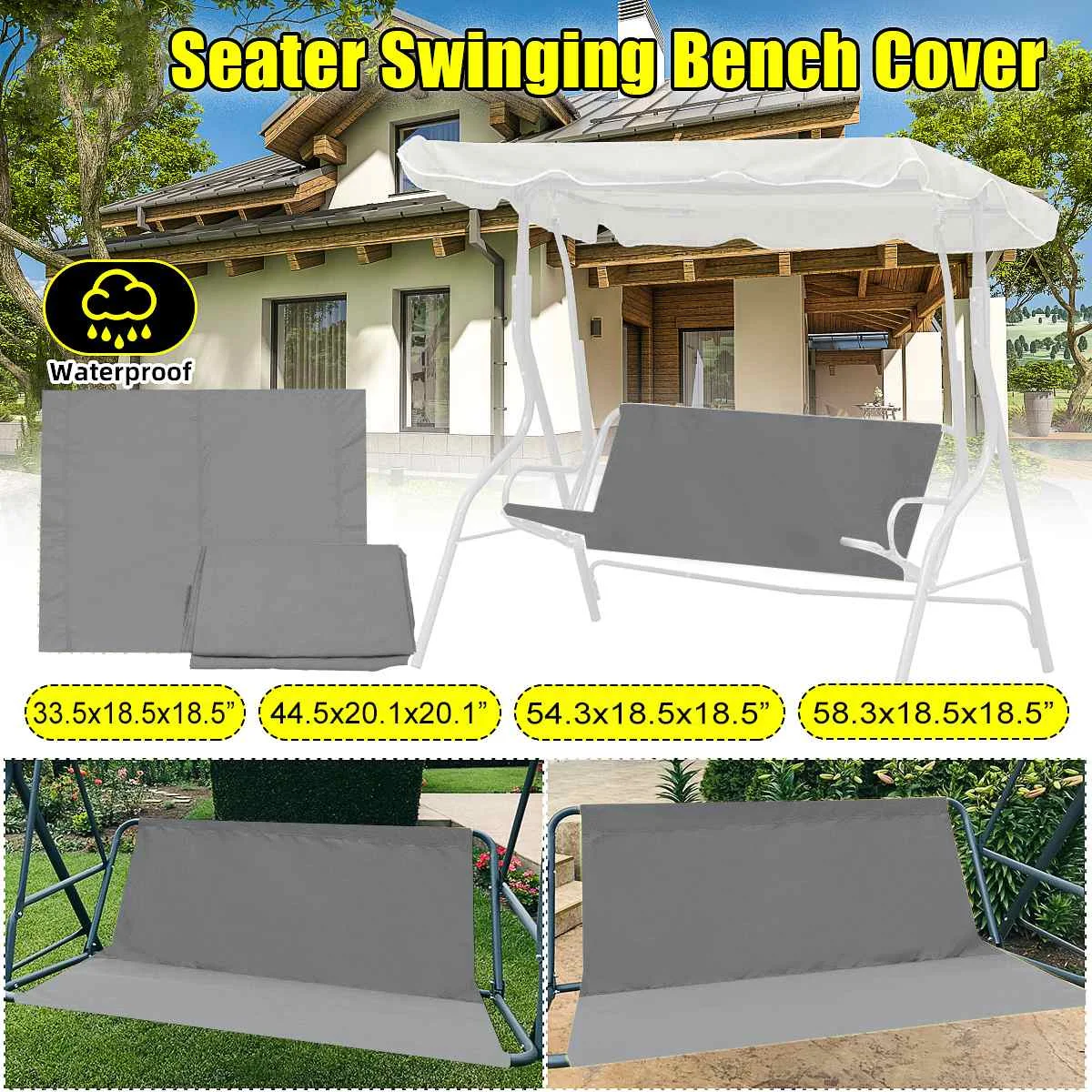 

Водонепроницаемый чехол на 3 места для качели, Сменный Чехол для стула, скамейки, патио, сада, уличное качели, чехол от пыли для стула