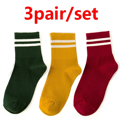 3pairs J 3 пары модных новых осенне-зимних женских Хлопковых Носков короткие носки до щиколотки Теплые повседневные однотонные/Полосатые/красные милые носки с сердечками - Цвет: 3pairs J