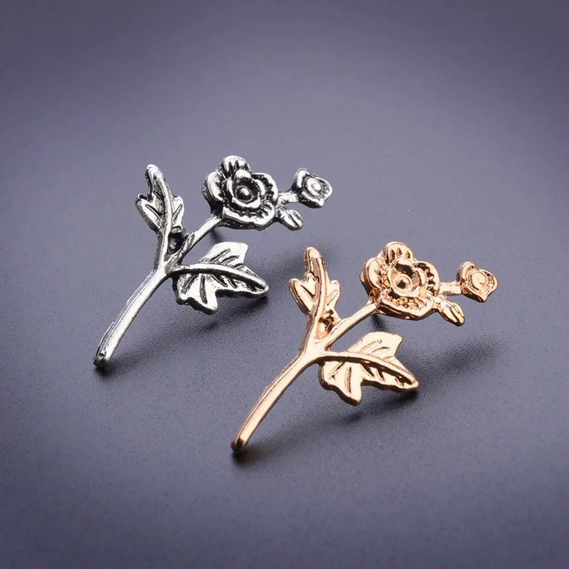 Винтажные Броши с розами для женщин и мужчин золотого серебряного цвета
