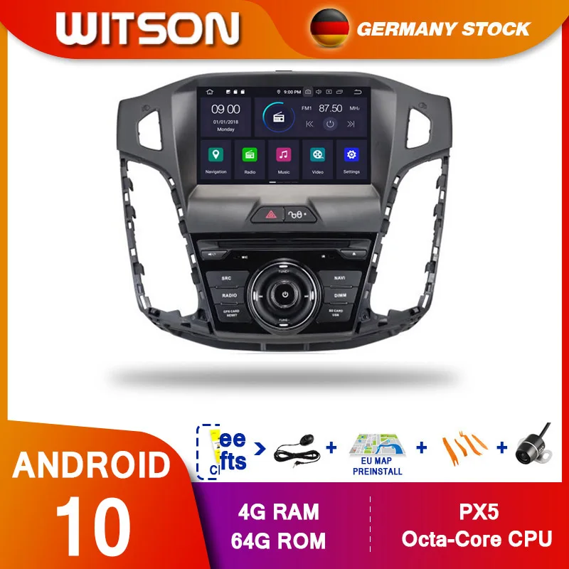 Со склада WITSON! Автомобильный DVD-плеер Android10 Восьмиядерный PX5 для FOCUS 2012 4 Гб ОЗУ 64