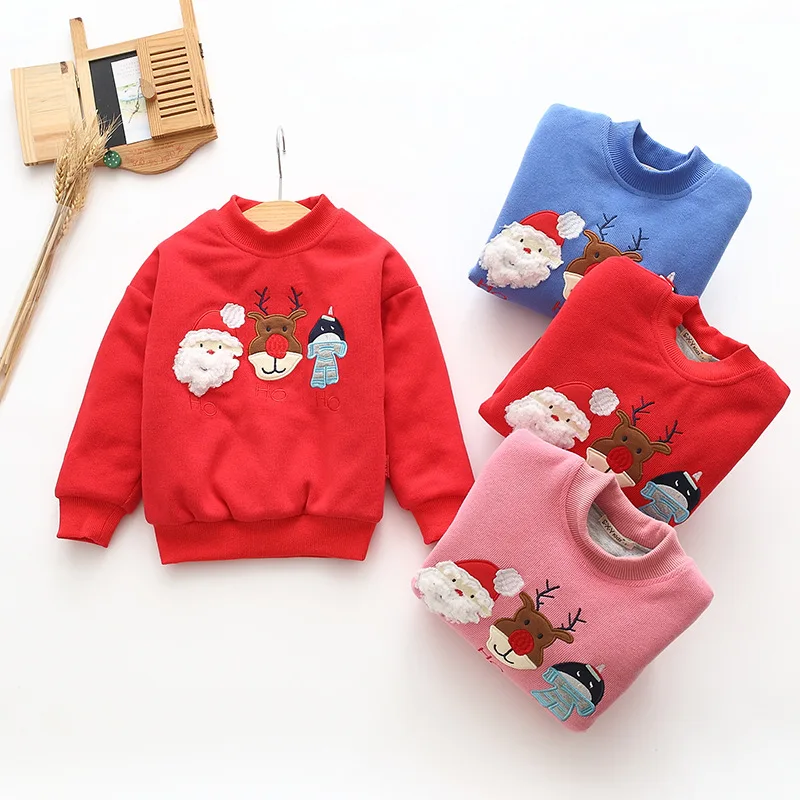 

Теплый детский свитер с принтом; Сезон Зима; коллекция 2019 года; новогодний красный свитер для мальчиков; Sudaderas; топ с рисунком для маленьких д...