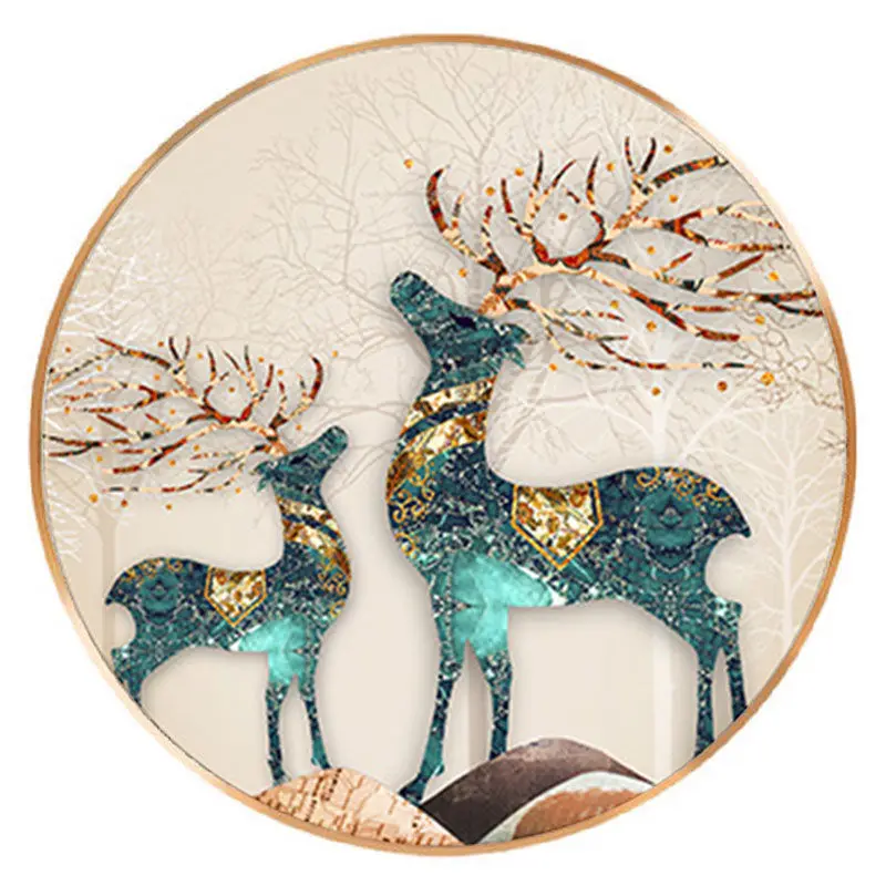 

5D Painting Embroidery Diamond Large Full â€‹Drill Animal Christmas Elk Rhinestone Picture Mosaic Decoration Quality New Two Deer