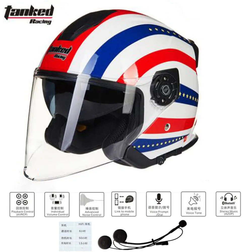 Гоночный мотоциклетный шлем с двойными линзами полулицевой для езды на