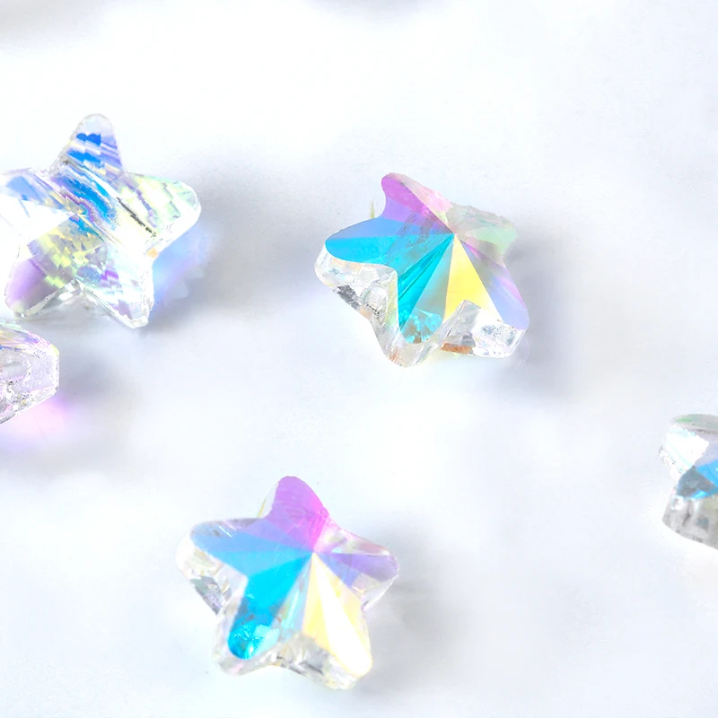 Бусины в форме звезды для браслета ожерелье цветные стеклянные стразы кристаллы