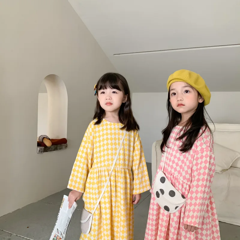 

Girl Dress Kids Baby Gown 2021 Classic Spring Autumn Toddler School Uniform Dresses Christmas Cotton Children Clothing