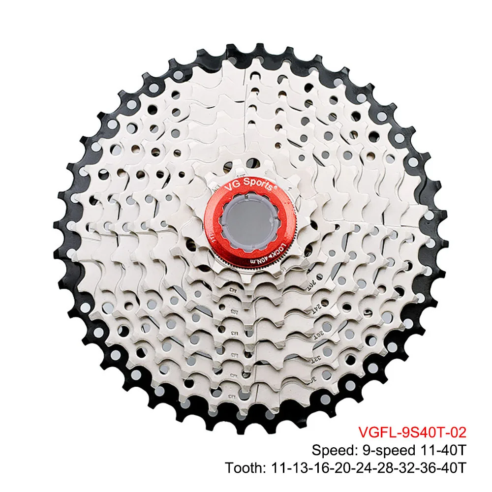 VGFL-9S40T-02 9 скоростей 11-40T MTB кассета для горного велосипеда звездочки 9s k7 9v Freewheel части для горного велосипеда - Color: VGFL-9S40T-02