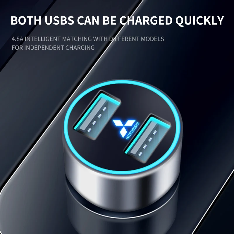 Автомобильное зарядное устройство со светодиодной подсветкой 4 8 А два порта USB |