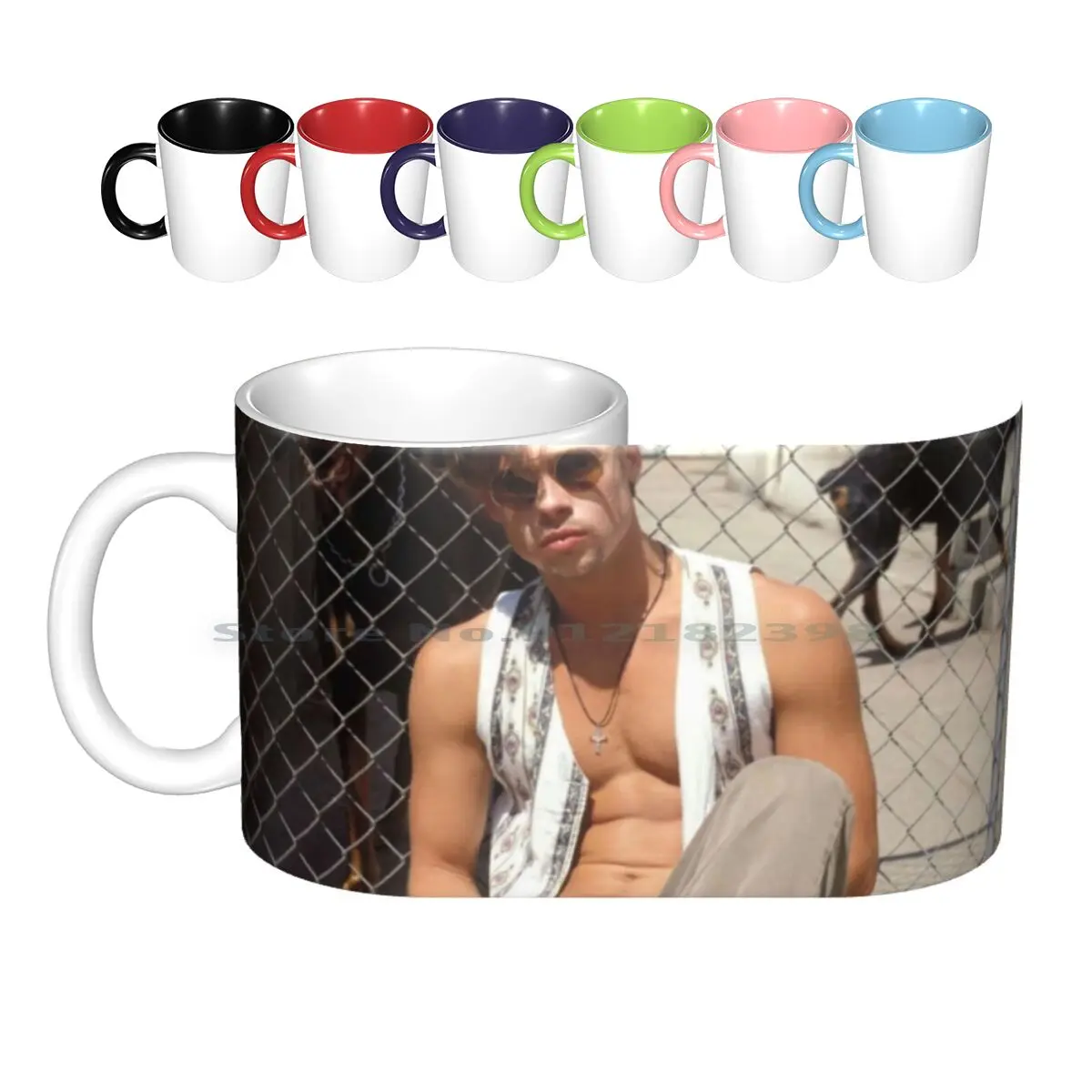 

Brad Pitt Ceramic Mugs Coffee Cups Milk Tea Mug Young Brad Pitt Brad Pitt Young Angelina Jolie Brad Pitt Love Boys 90s Vintage