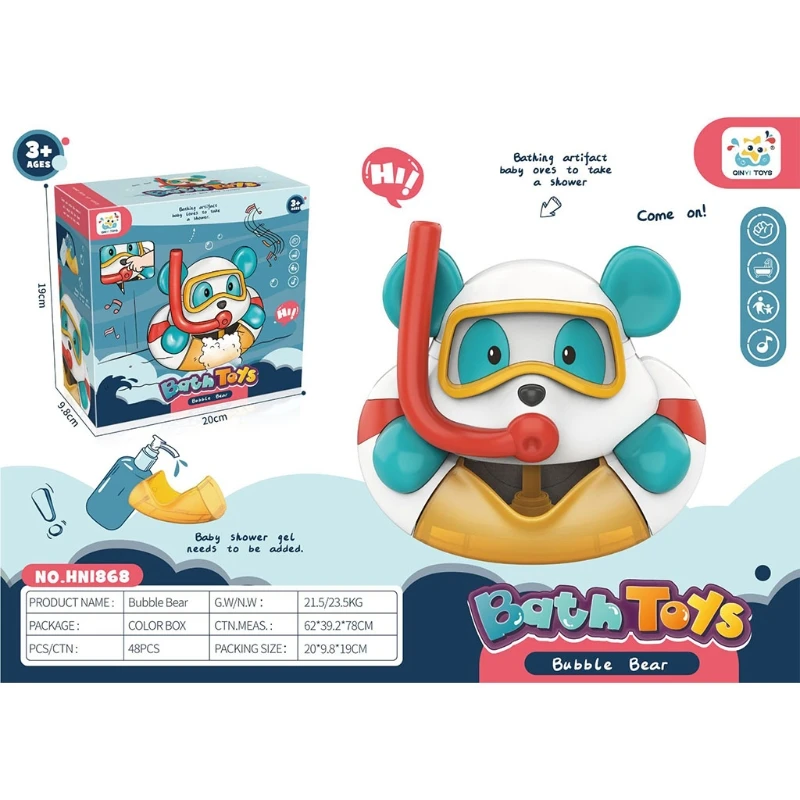 

2021 New Toys for Bathtub & Swimming Pool Bear Toy Stimulation Bathtub Bubble Blowing