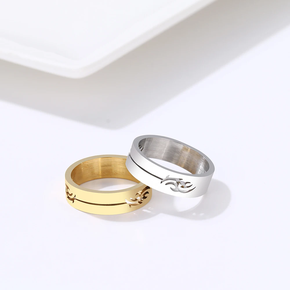 DOTIFI для женщин кольцо полые геометрические нержавеющая сталь золото серебро