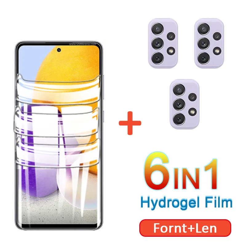 

6IN1 Hydrogel Film Full Protection For Samsung Galaxy A72 A52 A52S A42 A32 A22 A12 5G 4G Screen Protector Safety Protective Film