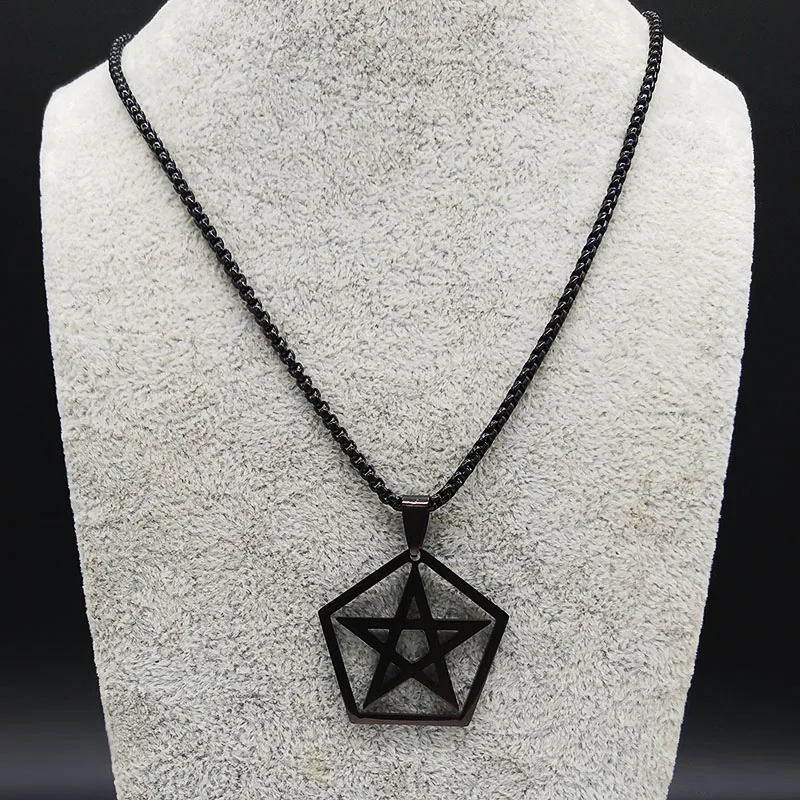 2021 модные ожерелья из нержавеющей стали в форме пятиконечной звезды для женщин