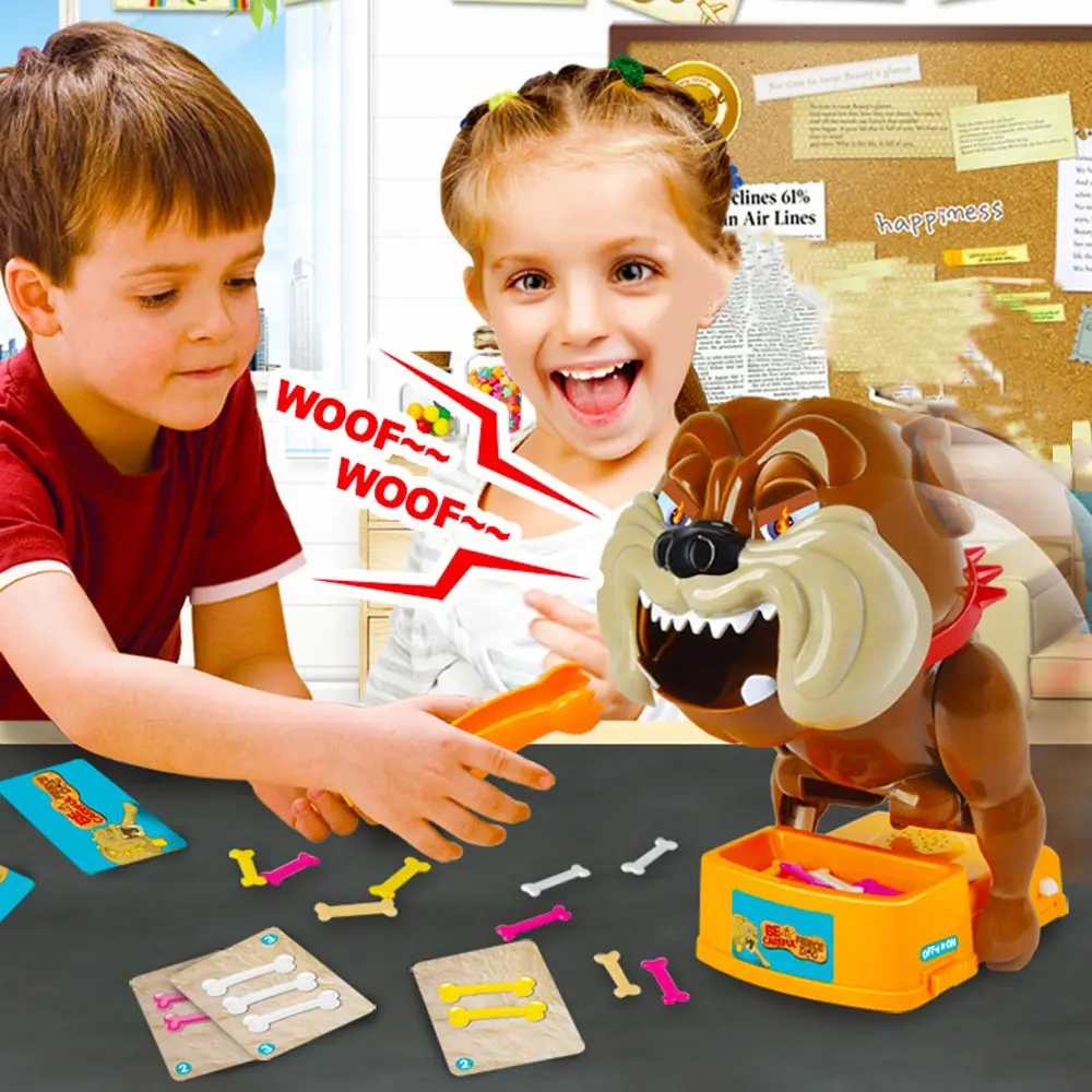 

Novely Tricky Toys Beware of Angry Bulldog Dentist Bite Finger Biting Toys Parent-Child Interactive Game for Kids Play Fun Gifts