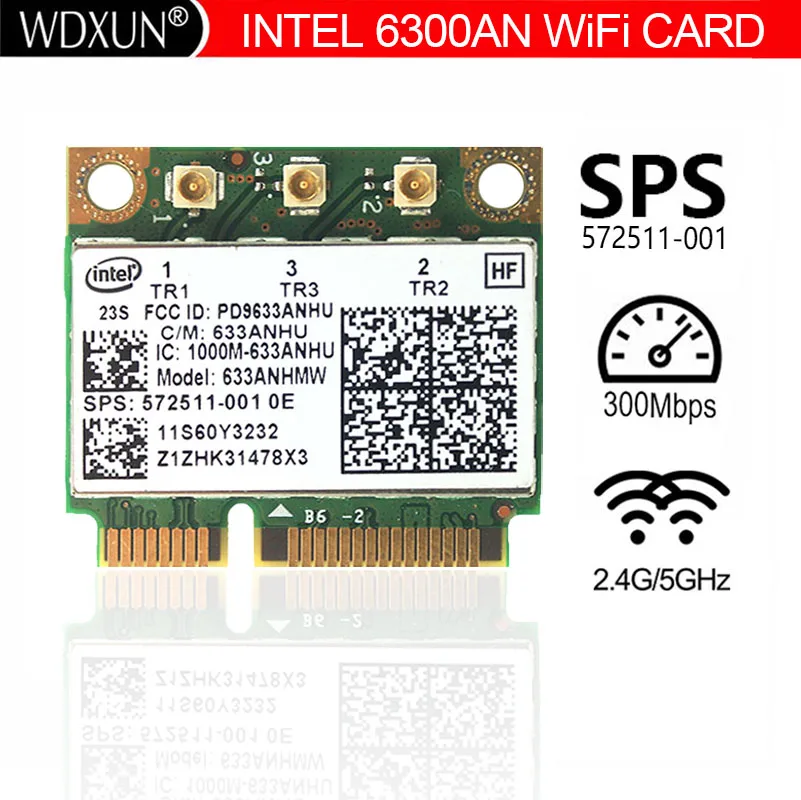 Беспроводной Wi-Fi для ноутбука карта доступа к модему Intel 60y3233 6300agn Mini Pci-e Pcie Ultimate-n