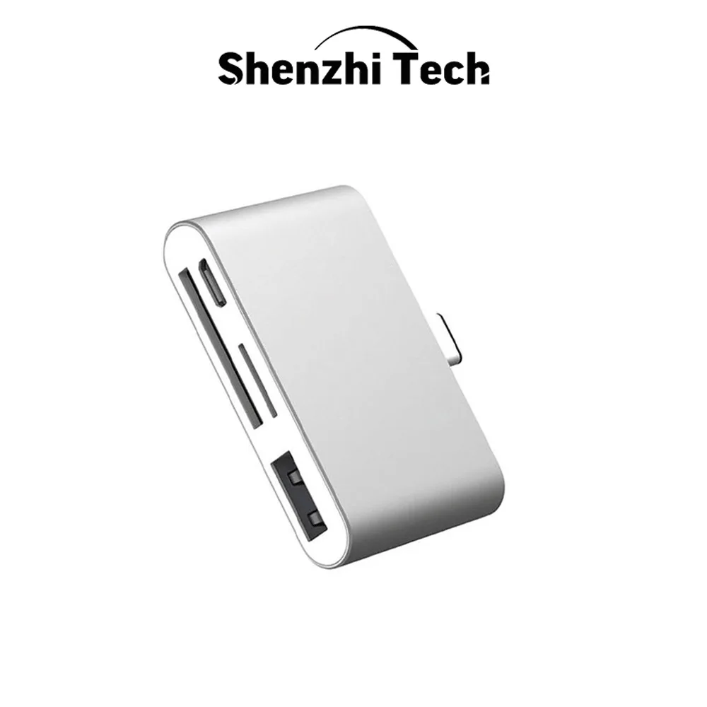 Мини концентратор USB C кардридер SD TF алюминиевый адаптер умный OTG ридер для
