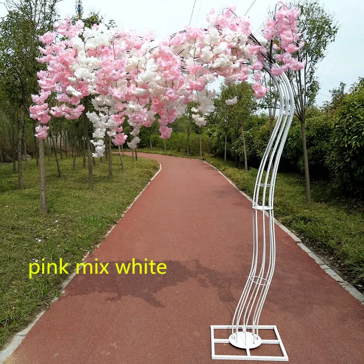 

2.6M Height White Artificial Cherry Blossom Tree Road Lead Wedding Runner Aisle Column Shopping Malls Opened Door Decoration