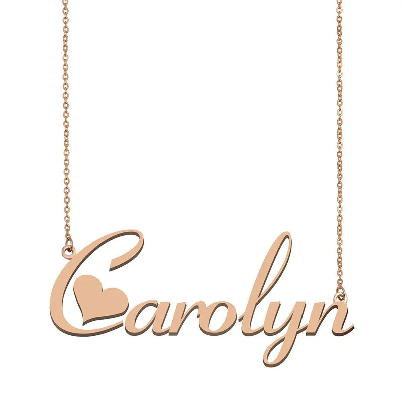 

Carolyn Name Necklace Gold Custom Nameplate Choker for Women Girls Best Friends Birthday Wedding Christmas Mother Days Gift