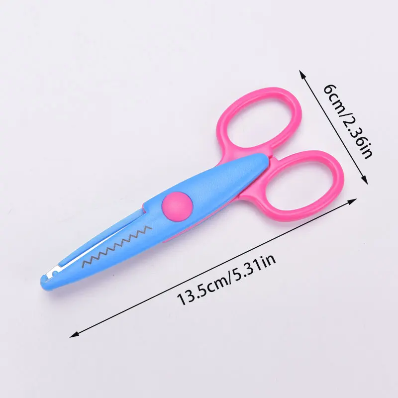 

6 Pcs Laciness Scissors Metal And Plastic DIY Scrapbooking Photo Colors Scissors Paper Lace Diary Decoration Safety Scissors