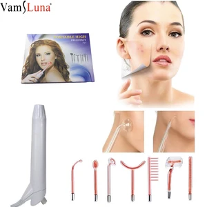 Портативная высокочастотная машина для лица, анти-акне, противовоспалительное, подтяжка кожи, морщины, тонкие линии с 7 электродными наконечниками