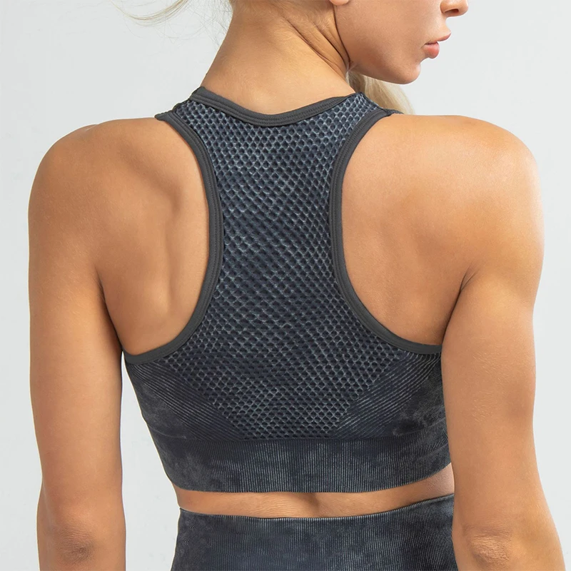 

QIANZI Quick-Drying Yoga Vest Beauty Back Outdoor Professional Sports Running Seamless Fitness Bra Sports Underwear