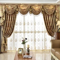 bedroom window curtains for living dining room high grade contracted europe type shade valance custom wave golden customization