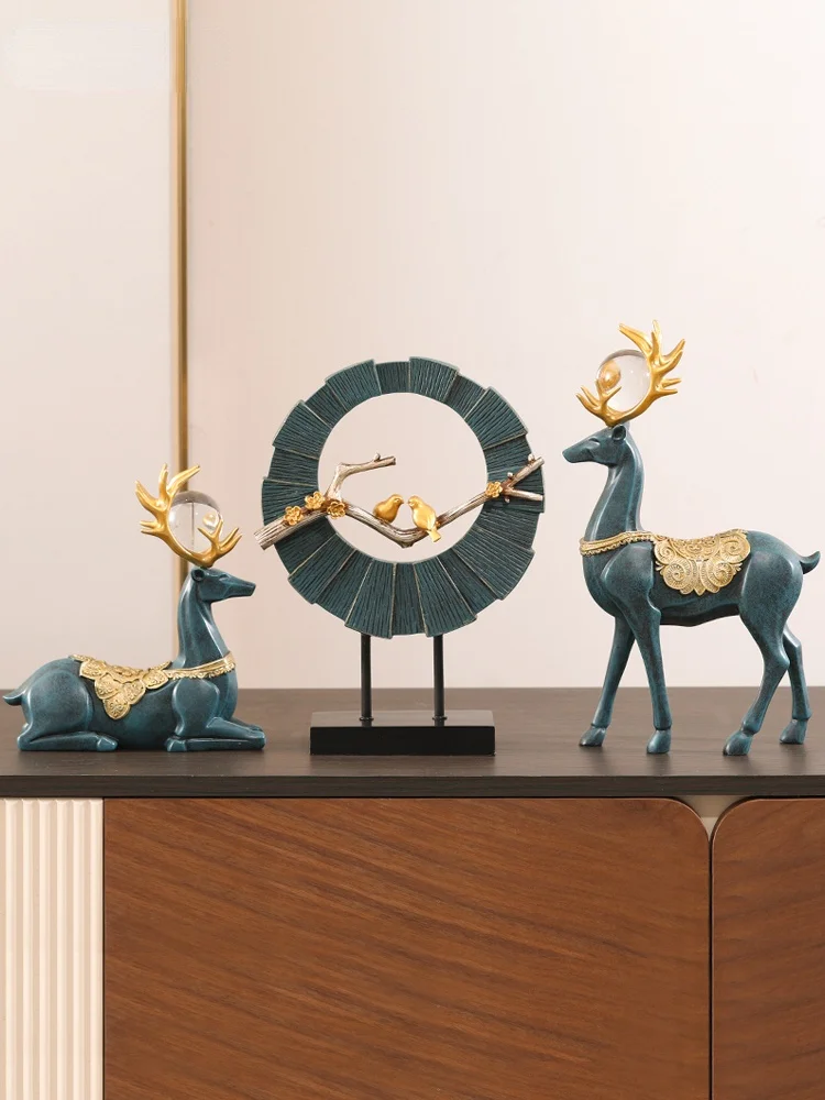 

TT Light Luxury High-End Creative Deer Decoration Living Room Entrance TV Cabinet Wine Cabinet Modern Minimalist Furnishings